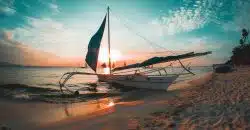 white boat docked on seashore